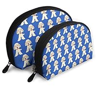 Goldendoodle Dogs 2 Piece Set Cosmetic Beauty Bag Travel Handy Organizer Pouch Clutch Makeup Pouch Set