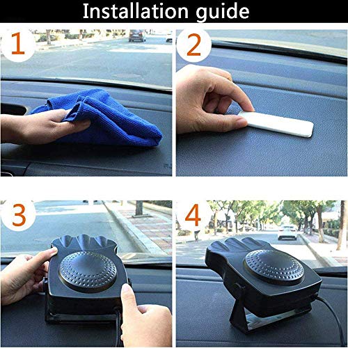 Lord Eagle Portable Car Heater, Car Defroster 30 Seconds Fast Heating Quickly 12V 150W Auto Heater Cooling Fan (Black)