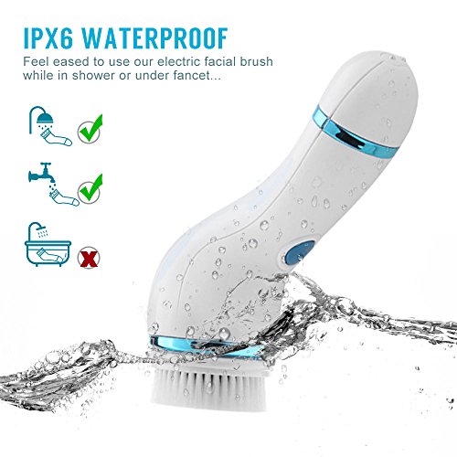 4-IN-1 Electric Face Brush Exfoliation Facial Brush Microdermabrasion Pore Minimizer, Waterproof Pedicure Dead Skin Remover, Makeup Remover Brush, Body Cleansing Brush for Acne Blackhead Treatment - Thumbnail 2