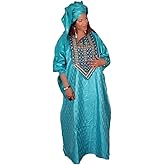 HD African Bazin Couple Clothes Traditional Embroidery Boubou Caftan Matching Gwon for Woman