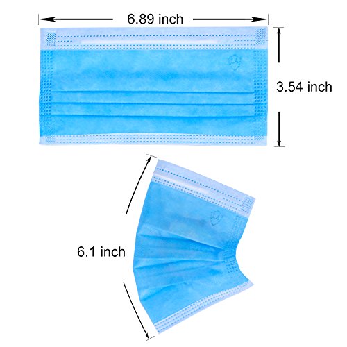 FWPP Earloop Disposable Surgical Flu Face Masks, 3+1(Filter Layer) Ply Super Filter Pollen Dust and Bacteria, Anti Allergy Dental Medical Procedure Mask, Pack of 50 Pcs(Sky Blue) - Thumbnail 6