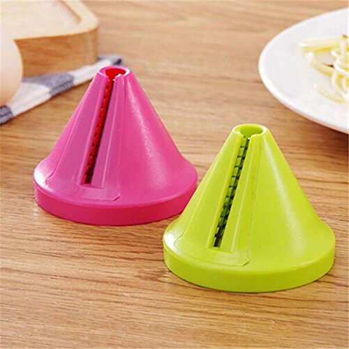 Zhuygba 2Pcs Multi-function Kitchen Cutter Tool -Cucumber Carrot Spiral Shred Slicer Root Vegetables,Stainless Steel Spiral Twist Knife, Creative Cold Dish Knife Utensils gourmet tools(Green/Rose Red) - Thumbnail 3