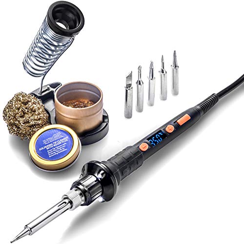 The Remarkable"Triple LED Illuminating" X-Tronic 1010-PRO-ST - 65 Watt Soldering Iron - 5 Extra Solder Tips, 0-99 Min Sleep Func, Digital Correction Func, C/F Conversion, Brass Sponge w/Cleaning Flux - Thumbnail 7