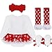 YiZYiF Baby Girls' Reindeer Tutu Costume Crhistmas Party Dress Up (3-6 Months, White First Xmas)