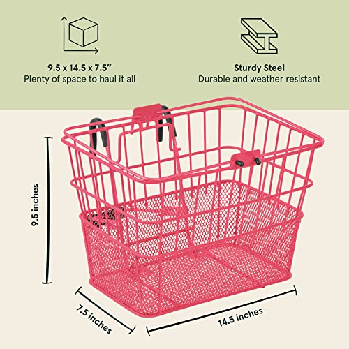 Retrospec Detachable Steel HalfMesh Apollo LiftOff Bike Basket with