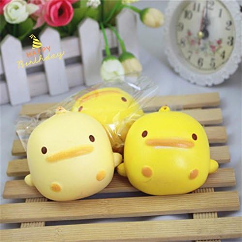 Squeeze Toys,Sefter Squishy Cute Yellow Duck Bread Phone Straps Slow Rising Bun Charms Gifts Toys (Random color)
