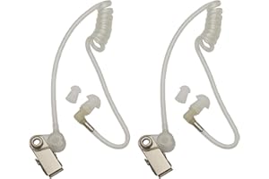 GoodQbuy 2Pcs Flexible Spring Air Tube Replacement Walkie Talkie Earphone Earpiece Coil Acoustic Air Tube for Two-Way Radio Headsets (White)