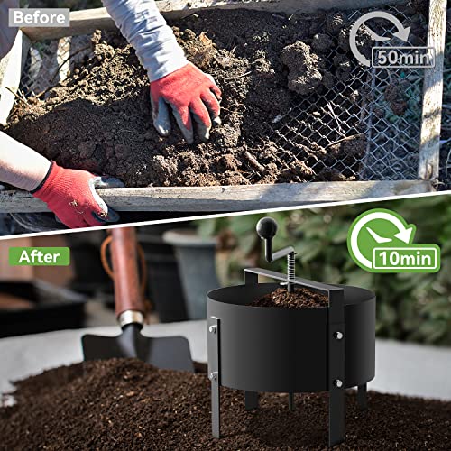 Rotary Soil Sifter Compost Sieve Garden Potting Sifting Mesh Rock Sand