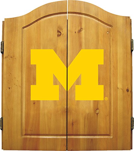 Imperial Officially Licensed NCAA Merchandise: Dart Cabinet Set with Steel Tip Bristle Dartboard, Michigan Wolverines - Thumbnail 2