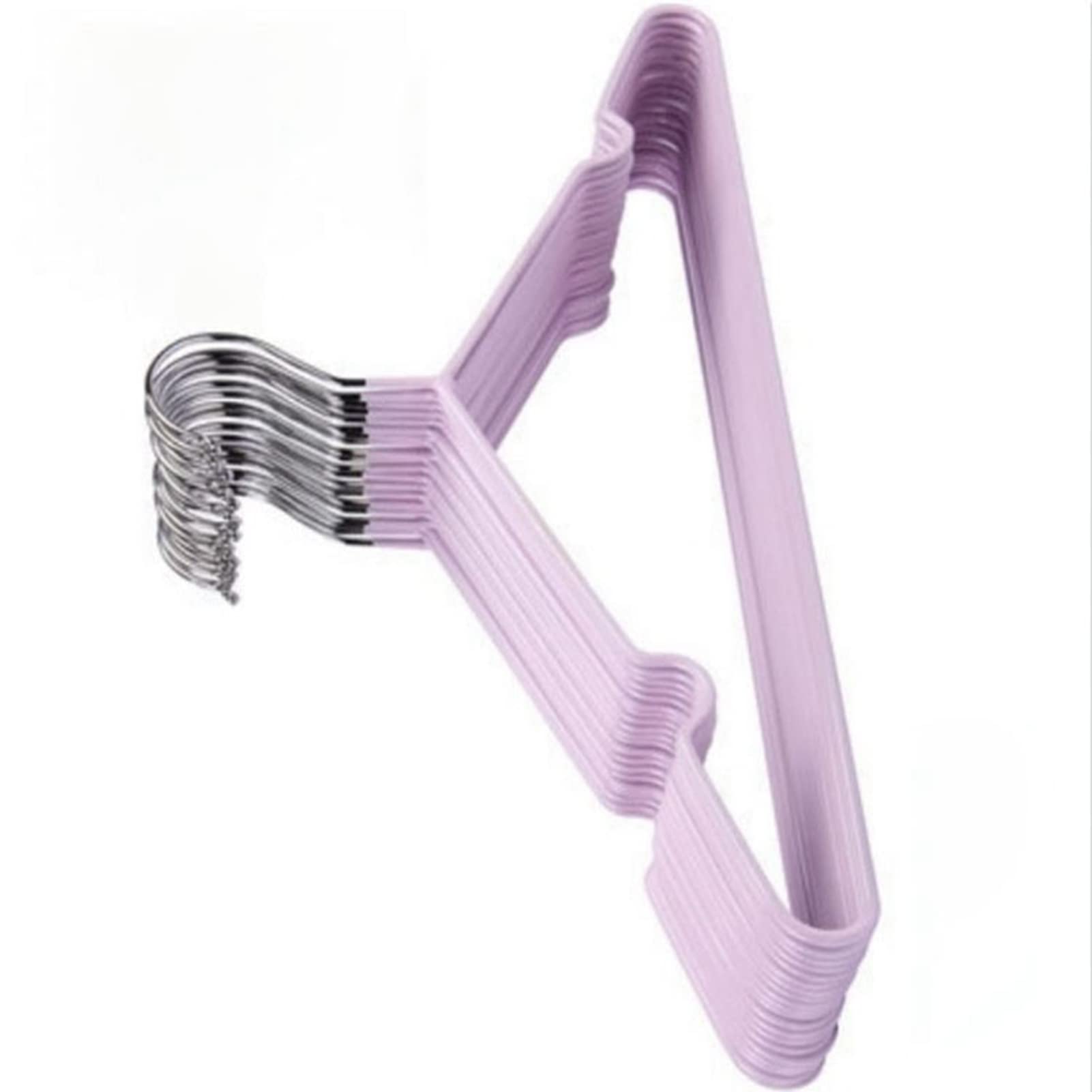 Thick Hangers, Metal Hangers Prevent Slipping, Rust-proof, Home Space-saving (Purple)