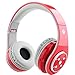 Mokata Kids Headphone Bluetooth Wireless Over Ear Foldable Headset with AUX 3.5mm Jack Cord SD Card Slot, Built-in Mic Microphone for Boys Girls Cell Phones TV PC Game Equipment B06 Red