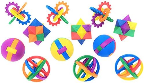 Fun Puzzle Balls by Toy Spout - Bulk Party Favors - Party Games - Fidget Brain Teaser Puzzles 2.5" - 1 Dozen Bulk Pack - Great Learning Toy for Kids