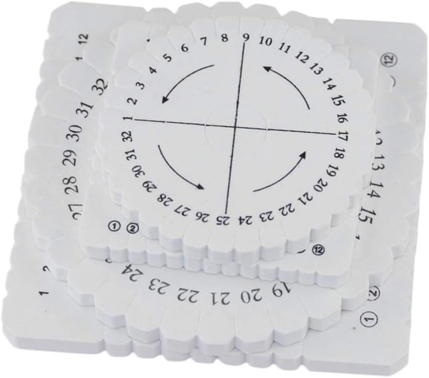 MILISTEN Kumihimo Disks for Strings Round and Square Kumihimo Board Thick Foam for Fine Threads Wire Beaded Kumihimo 4pcs