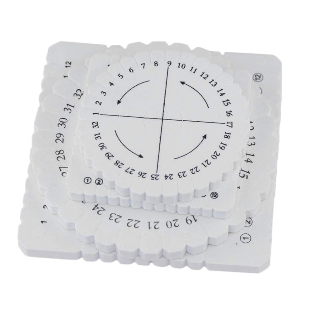 MILISTEN Kumihimo Disks for Strings Round and Square Kumihimo Board Thick Foam for Fine Threads Wire Beaded Kumihimo 4pcs