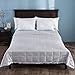 puredown® Blankets Queen Size - Soft Lightweight Down Blanket for All Seasons, Cozy Warm Luxury Bed Blanket with Satin Trim, Cotton Cover, Light Grey (90