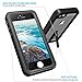 Temdan iPhone SE/5S/5 Waterproof Case Built-in Screen Protector Shockproof Clear Waterproof Case for iPhone SE/5S/5(4inch) (Black)