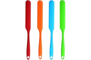 4 Pieces Silicone Jar Spatula, Nonstick Heat Resistant Cake Butter Spatula for Jam, Cake Decorating