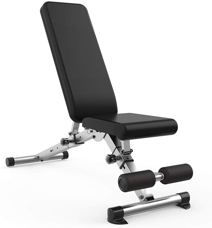 AMAZACER Weights bench，Dumbbell bench sit-up board home multi-functional fitness chair commercial weight bench abdominal exerciser, foldable (Color : Black, Size : 132 * 46 * 113cm)