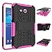 Mama Mouth Shockproof Heavy Duty Combo Hybrid Rugged Dual Layer Grip Cover with Kickstand for Samsung Galaxy Tab 3 Lite/Tab E 7.0 T110 T111 T113 T115 T116(with 4 in 1 Packaged),Pink