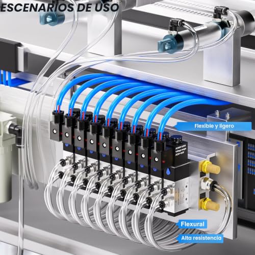 TAILONZ PNEUMATIC Transparent 8mm or 5/16 OD 5mm ID Polyurethane PU Air Hose Tube Kit 10 Meters 32.8ft