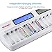 Tenergy TN438 16-Slot Smart Battery Charger for AA/AAA NiMH/NiCd LCD Display + 16 Premium AAA Rechargeable Batteries