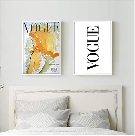 Amazon Cuadros モダンファッション ガールズ ポスタープリント メイクアップ ウォール 流行の引用 アートペインティング キャンバス ピクチャーリビングルーム クリエイティブ ホームデコ 35x50cmx2 フレームなし ウォールステッカー オンライン通販