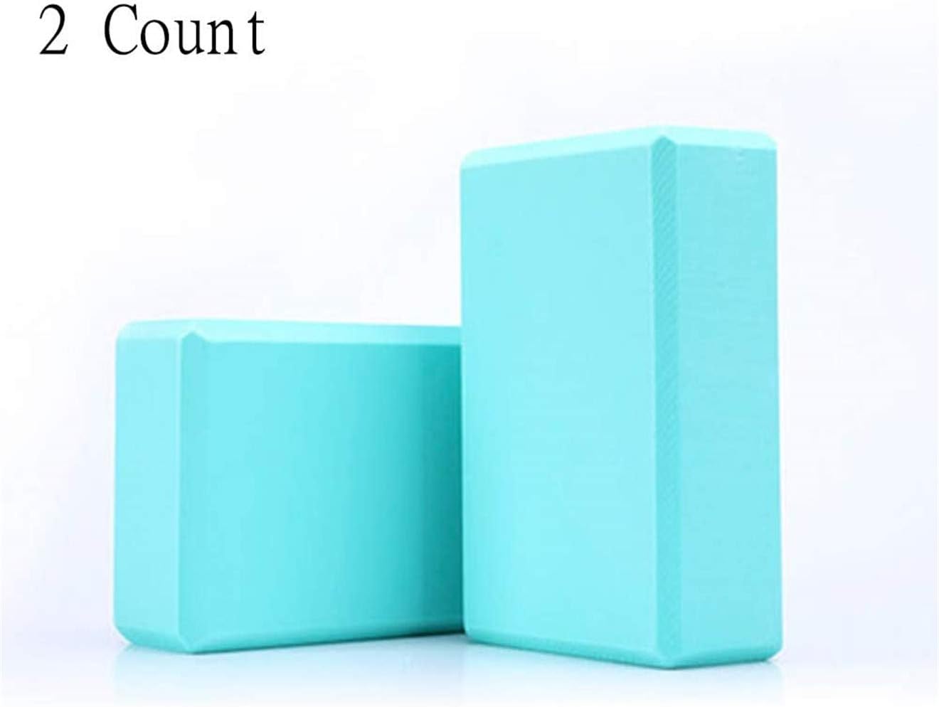 SAMACHICA Yoga Blocks, Pack of 2, Supportive Latex-Free EVA Foam Soft Non-Slip Surface for Yoga, Pilates, Meditation SkyBlue