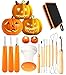 12 Pieces Professional Pumpkin Carving Tool Kit Heavy Duty Stainless Steel Tool Set with Storage Carrying Case Used As a Carving Knife for Pumpkin Halloween Decoration with