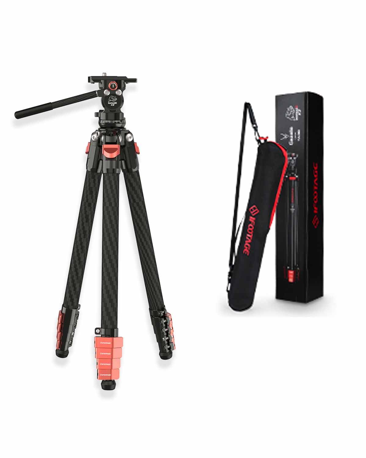 IFOOTAGE 55"/140cm Tripod TC3 with K3 Mini Ball Head, Buckle Design, Light Weight 2.9lbs/1.3kg,Carbon Fiber,Gazelle TC3B+K3