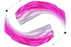 Anlising 2PCS Dance Silk Veil Poi, Belly Dance Colorful Veil Poi, Silk Poi Throwing Balls, Silk Belly Dance Ball, Silk Veil with Poi Ball, Suitable for Dance Performances and Practice