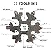 Upgraded Snowflake Tool, 19 in 1 Snowflake Multi-Tool, Portable Stainless Steel Keychain Screwdriver Snowflake Multitool as Unique Stocking Stuffers Gifts for Men, Dad, Kids, Teens, Adults (Black)