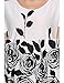 OURS Women's Short Sleeve Casual Loose Floral Plus Size Tunic Dress Flower Printed Dress (White&Black)