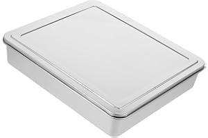 Veemoon Stainless Steel Baking Pan with Lid 33x28x6cm Deep Rectangular Cake Pan for Tiramisu Lasagna Bread