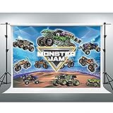Monster Truck Backdrop Car Racing Background Grave Digger 7x5ft Photo Booth Studio Props ZYVV0677