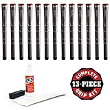 Winn Dri-Tac Standard Golf Grips - 13 Count Set, Dark Gray