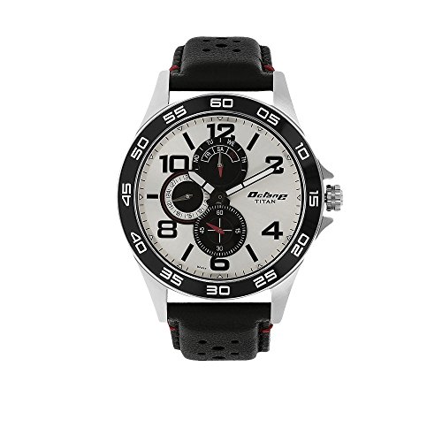 Titan Men's 1702KL01 Contemporary - Multifunction - Black Leather Strap Watch