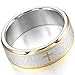 MOWOM Silver Gold Two Tone Stainless Steel Ring Band Bible Lords Prayer Cross Wedding