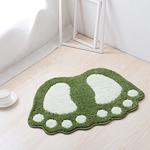 HAPLOVE Big Feet Bath Toilet Mat Area Rugs Carpet Doormat Floor Mat Absorbent Mats Bathroom Rugs Bedroom Living Room Kitchen Foot Pad Rug-(Green,19"X26")
