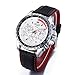 MEGIR Fashion Design Mens Watch with 3eye Decoration Dials and Nail Scale Quartz (White)