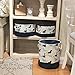 HIYAGON Storage Baskets,Cotton Fabric Laundry Hamper,Collapsible & Convenient Home Organizer Containers for Kids Toys,Baby Clothes(Dinosaur)