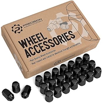 24pcs Black 12x1.5 Metric Wheel Lug Nuts - Closed End Bulge Conical Taper Acorn Cone Seat - 1.4 inch Length - Installs with 19mm or 3/4 inch Hex Socket