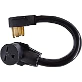 FlexiCord Indoor Cord Adapter, Dryer 14-30P Male Right Angle to Heater 6-30R Female