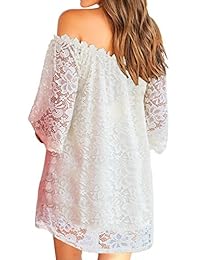 Mini vestido suelto de encaje para dama