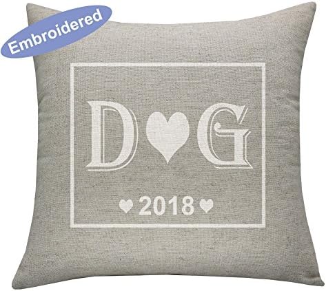 YugTex Pillowcases Valentine gift, Couples Gift, 2nd anniversary Gift, romantic 2 year gift, initials, Cotton anniversary, gift for her, gift for him, Love Pillow Covers, Romantic Gifts, Couple Gifts