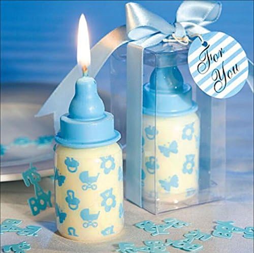 Creative Feeding Bottle Smokeless Candle birthday Candle for wedding & Baby Shower Favors (Blue)