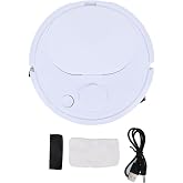 OVAQUIXI Mini Robot Vacuum Cleaner Automatic Avoidance Smart Sweeping Robot with Multi Level Filtration for Wooden Floor Tile Carpet Pet Hair (White)
