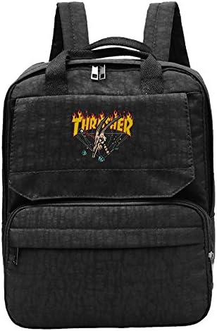 Women Thrasher Flame Magazine Logo Girls Oxford Students Backpack Rucksack School Bag Travel Outdoor Backpack