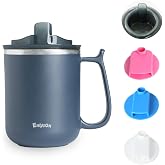 EHUCONHEEL Dysphagia Regulating Drinking Cups for Swallowing Difficulty - with 5cc, 10cc, &amp; 15cc Sip Options - Liquids Only No Thickener - Pack of 1 (Blue)