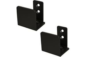 JUBEST Matte Black Floor Guide Wall Mount Sliding Barn Door Hardware Up to 1-3/4"W 1-7/8"H Set of 2