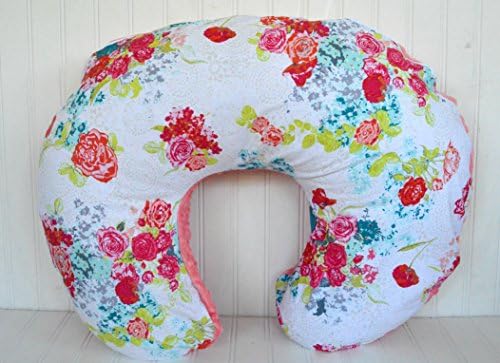 Soren by Angelique Flora White Nursing Pillow Cover Coral